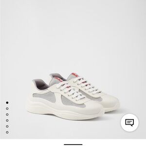 Prada White and Gray Men's Mesh Sneakers